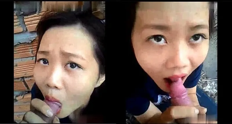 Em người yêu mút dương vật ở vườn sau nhà